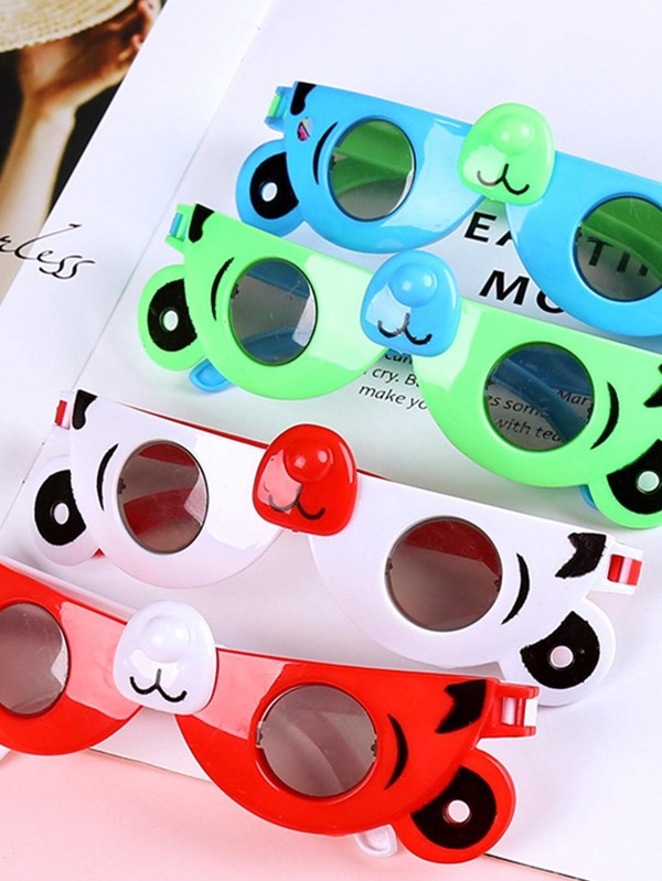 4pcs/Pack Cartoon Transformable Foldable Animal Fashion Glasses Party Props For Christmas And Other Festivals(Random Design)