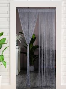 1 chiếc rèm đính cườm có chỉ bạc - Xám - Xem 4