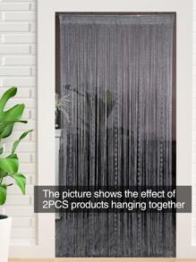 1 chiếc rèm đính cườm có chỉ bạc - Xám - Xem 5