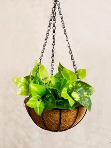 1套稻草悬挂花盆篮 - 黃色 - 查看 3