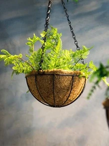 1套稻草悬挂花盆篮 - 黃色 - 查看 7