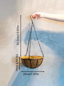 1套稻草悬挂花盆篮 - 黃色 - 查看 10
