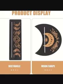 2 件/套木制塔罗牌支架、月亮托盘、水晶展示架月相塔罗牌祭坛支架石、储物收纳盒、女巫占卜工具、黑色塔罗牌、创意小礼物、节日配件、生日派对用品、生日礼物塔罗牌、塔罗牌、算命师 - 黑色 - 查看 2