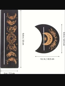 2 件/套木制塔罗牌支架、月亮托盘、水晶展示架月相塔罗牌祭坛支架石、储物收纳盒、女巫占卜工具、黑色塔罗牌、创意小礼物、节日配件、生日派对用品、生日礼物塔罗牌、塔罗牌、算命师 - 黑色 - 查看 5