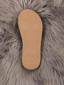 女士時尚舒適亞麻編織拖鞋,附向日葵裝飾,適用於室內或戶外假期,防滑平底 - 卡其色 - 查看 5