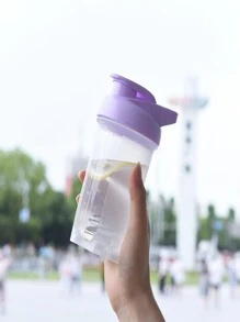 1pc 300ml Portable Plastic Shaker Cup For Coffee And Milk Sports Bottle, Water Bottle For Outdoor - Purple - View 1