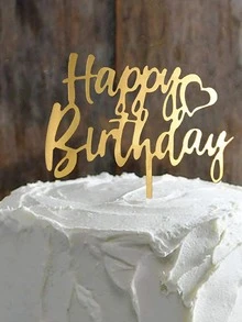 6入組標語設計蛋糕裝飾 - 金色 - 查看 4