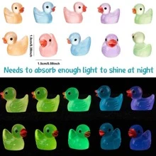 6/20/30 Cái Màu Ngẫu Nhiên Polyresin Dễ Thương Phát Sáng Trong Bóng Tối Hoạt Hình Vịt Thiết Kế Tự Làm Phụ Kiện Trang Sức Dành Cho Nữ Cho Tự Làm Trang Sức Làm - Nhiều màu - Xem 4