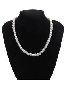 珍珠串珠項鍊 - 彩色 - 查看 2