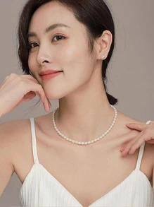 珍珠串珠項鍊 - 彩色 - 查看 5