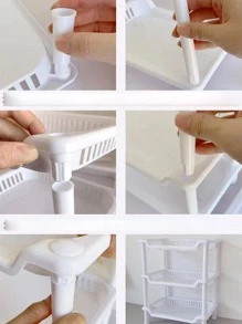 1 件 3 层桌面收纳架，厨房/浴室柜台收纳架 - 白色 - 查看 9