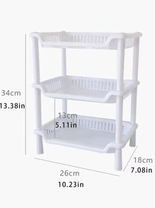1 件 3 层桌面收纳架，厨房/浴室柜台收纳架 - 白色 - 查看 10