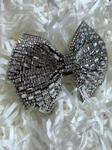 Rhinestone Bow Decor Hair Clip Royal Valentine's Day Claw Clips Hair Claws Hair Barrettes, School Stuff, Elegant, College, Bows, Cute, Hair Accessories, Head Accessories, Hair Accessories For Women - White - View 1
