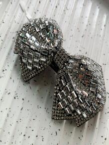 Rhinestone Bow Decor Hair Clip Royal Valentine's Day Claw Clips Hair Claws Hair Barrettes, School Stuff, Elegant, College, Bows, Cute, Hair Accessories, Head Accessories, Hair Accessories For Women - White - View 5