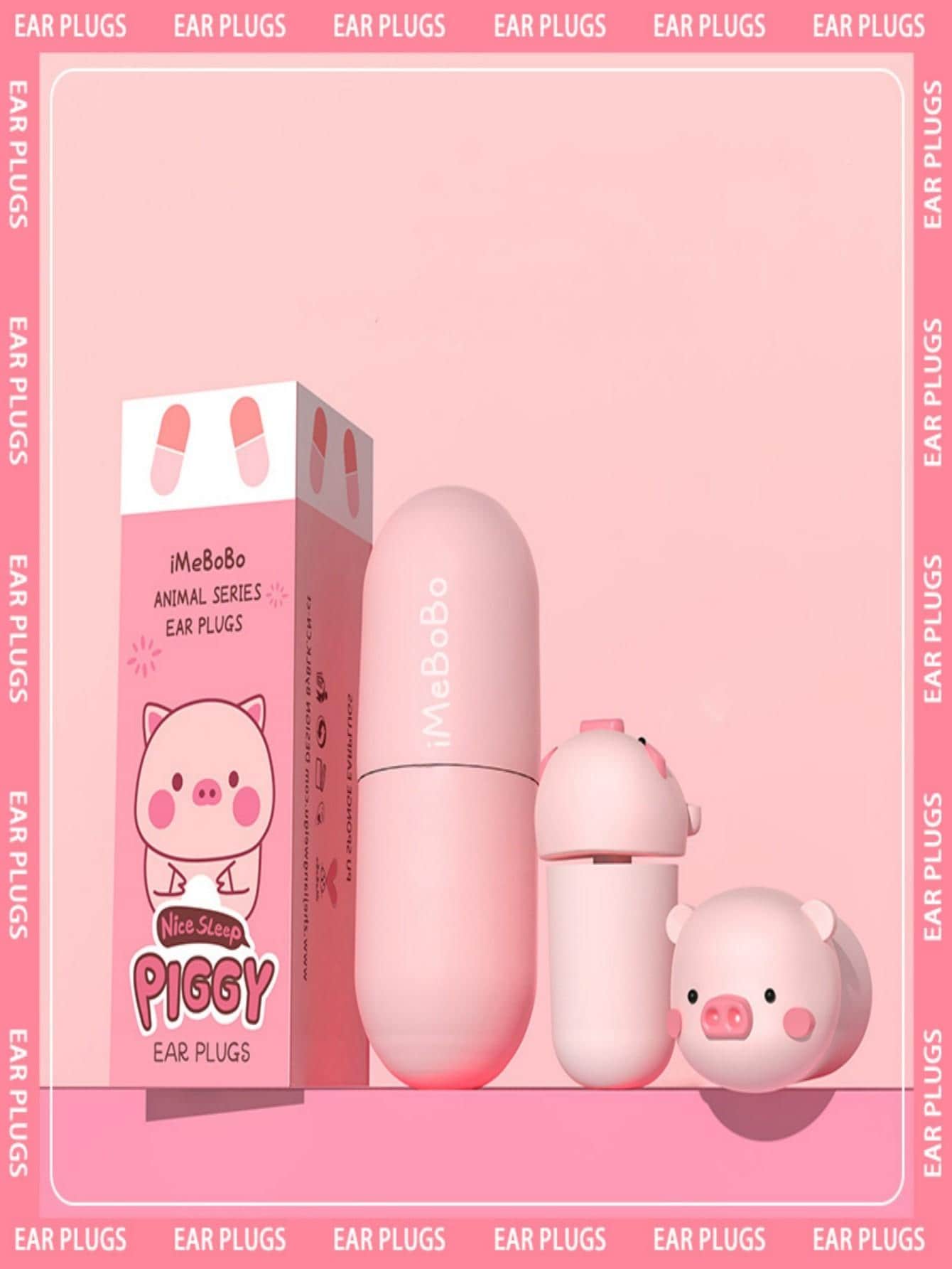 Cartoon Pig Design Earplug