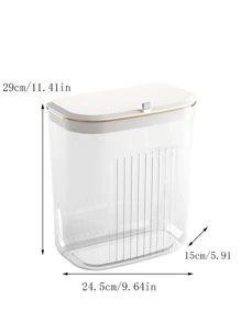 1pc Wall Mounted Laundry Basket With Lid - Clear - View 10
