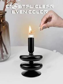 1入組素色燭臺 - 黑色 - 查看 2