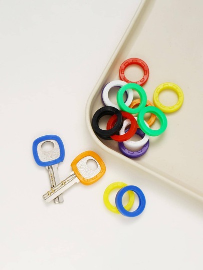 Husă pentru chei colorată din PVC simplu, livrate aleatoriu, 10 buc