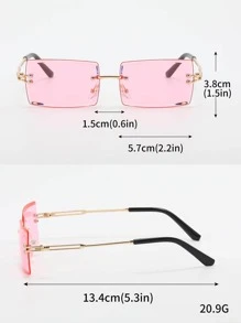 3 cặp kính thời trang ống kính vuông không gọng - Nhiều màu - Xem 5