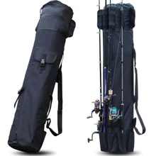 Fishing Rod Carrier Fishing Reel Organizer Pole Storage Bag for Fishing and Traveling,A Gift for Family Father, Daughter and Friends - 黑色 - 查看 1
