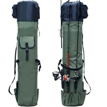 Fishing Rod Carrier Fishing Reel Organizer Pole Storage Bag for Fishing and Traveling,A Gift for Family Father, Daughter and Friends - xanh quân đội - Xem 1