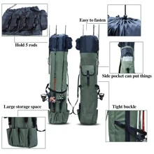 Fishing Rod Carrier Fishing Reel Organizer Pole Storage Bag for Fishing and Traveling,A Gift for Family Father, Daughter and Friends - xanh quân đội - Xem 7