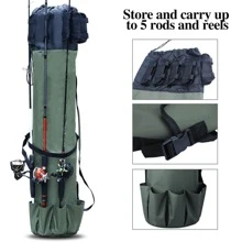 Fishing Rod Carrier Fishing Reel Organizer Pole Storage Bag for Fishing and Traveling,A Gift for Family Father, Daughter and Friends - xanh quân đội - Xem 8
