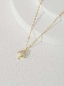 Vòng cổ hình nấm trang trí bằng đá Cubic Zirconia - Vàng - Xem 2