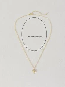 Vòng cổ hình nấm trang trí bằng đá Cubic Zirconia - Vàng - Xem 1