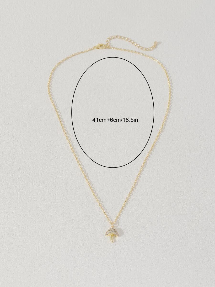 Vòng cổ hình nấm trang trí bằng đá Cubic Zirconia - Vàng - Xem 1