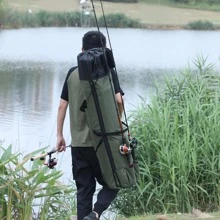 Fishing Rod Carrier Fishing Reel Organizer Pole Storage Bag for Fishing and Traveling,A Gift for Family Father, Daughter and Friends - xanh quân đội - Xem 10