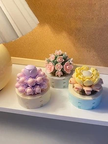 1pc Potted Flower Design Adult Blocks Toy - Red - View 11