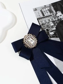 水鑽裝飾領結 - 藏蓝色 - 查看 4