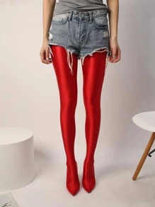 時尚女式高跟靴,街頭風格,尖頭設計,彈性褲款式 - 紅色 - 查看 2