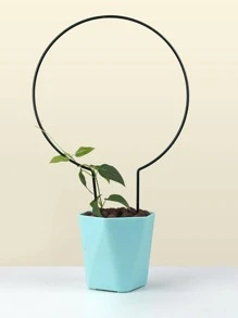 1/2pcs Iron Flower Stand & Trellis, Half Circle Heart Shaped Plant Support Bracket - Green - View 1