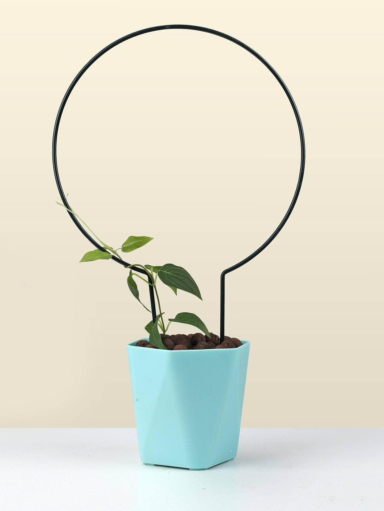 1/2pcs Iron Flower Stand & Trellis, Half Circle Heart Shaped Plant Support Bracket - Green - View 1