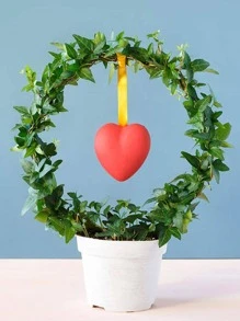 1/2pcs Iron Flower Stand & Trellis, Half Circle Heart Shaped Plant Support Bracket - Green - View 3