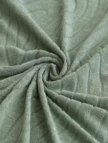 1pc Solid Color Futon Slipcover, Modern Polyester Futon Cover For Living Room - Green - View 7