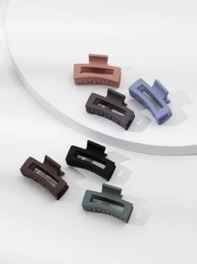 6入組實心長方形髮卡，休閒風格 - 彩色 - 查看 2