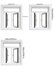 1 màn hình cửa sổ Polyamide, Màn hình cửa sổ màu rắn tối giản cho gia đình - Đen và trắng - Xem 8