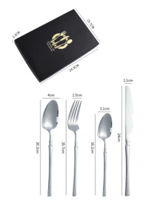 1set Stainless Steel Flatware Set - Silver - View 5