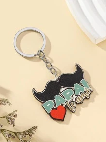 Móc khóa quyến rũ đồ họa râu & chữ cái cho nam giới - Nhiều màu - Xem 2