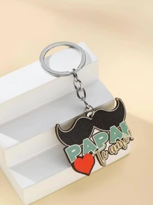 Móc khóa quyến rũ đồ họa râu & chữ cái cho nam giới - Nhiều màu - Xem 1