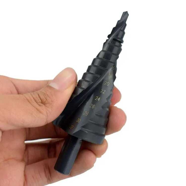 3入組/套高錳鋼鑽頭，現代三角錐設計家用鑽頭 - 黑色 - 查看 3