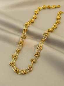 Minimalist Chain Necklace - Yellow Gold - View 1