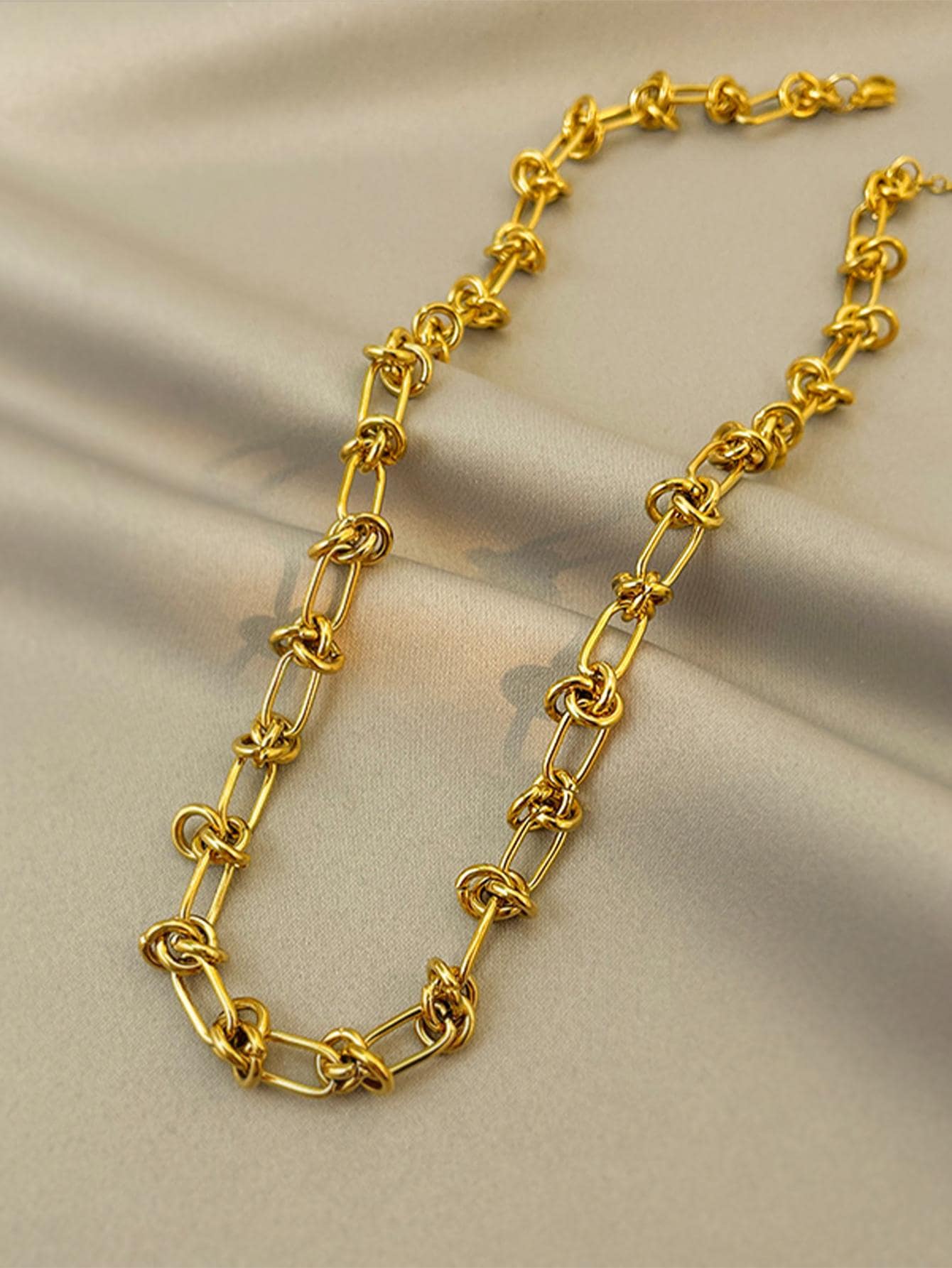 Minimalist Chain Necklace - Yellow Gold - View 1