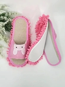 Mujer Chanclas de casa con patrón de dibujos animados limpieza moda interior - Rosa - Ver 5