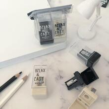 2 Chiếc Đồ Gọt Bút Chì Khẩu Hiệu Đồ Họa, Tối Giản Đa Năng Cơ Bản Trường Học Gọt Bút Chì Cho Học Sinh - Nhiều màu - Xem 2