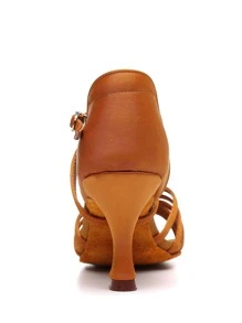 Nữ Bện Chi Tiết Dây Đeo Mắt Cá Chân Giày Sandal Gót Điêu Khắc, Giày Sandal Mùa Hè Màu Nâu Quyến Rũ Cho Sàn Nhảy - màu nâu - Xem 2