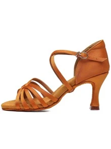 Nữ Bện Chi Tiết Dây Đeo Mắt Cá Chân Giày Sandal Gót Điêu Khắc, Giày Sandal Mùa Hè Màu Nâu Quyến Rũ Cho Sàn Nhảy - màu nâu - Xem 1